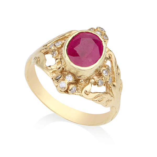 טבעתרובי ויהלומים