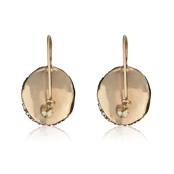 עגילי וינטג זהב ויהלומים