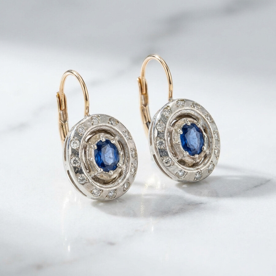 Blue sapphire earrings