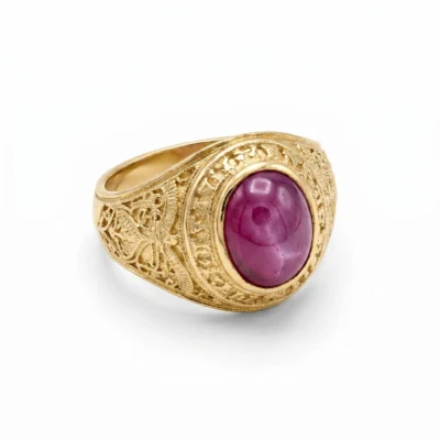 Hand-Engraved Ruby Statement